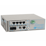 Omnitron iConverter MUX/M Ethernet 4xT1/E1 Fiber Multiplexer ST Multimode 550m - 4 x T1/E1 (RJ-48) 1 x 10/100/1000BASE-T to 1 x ST Multimode, US AC Powered, Lifetime Warranty