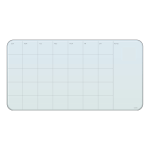 U Brands Magnetic Cubicle/Wall Glass Dry-Erase Monthly Calendar Board, 24in X 12in, White Frosted Surface, Frameless, Actual Size 23in X 12in (2341U00-01)