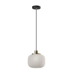 Adesso Hazel Pendant Lamp, 10inW, Frosted Glass Shade/Antique Brass Base