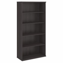 Bush Business Furniture Hybrid 73inH 5-Shelf Bookcase, Storm Gray, Standard Delivery