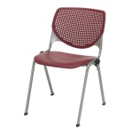 KFI Studios KOOL Stacking Chair, Burgundy/Silver