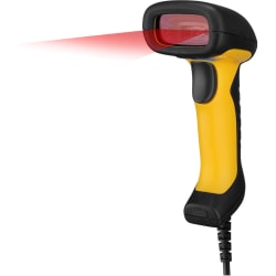 Adesso NuScan 2400U Waterproof Handheld CCD Barcode Scanner - Cable Connectivity - 200 scan/s - 12in Scan Distance - 1D - CCD - USB - Yellow, Black - IP67 - Industrial, Warehouse, Library, Hospitality, Retail