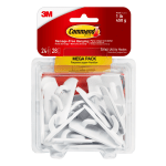 3M Command Mega Pack Utility Hooks, Small, White, Pack Of 24