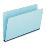 Oxford Straight-Cut Pressboard Top-Tab File Folders, Legal Size, 65% Recycled, Blue, Box Of 25