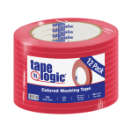 Tape Logic Color Masking Tape, 3in Core, 0.25in x 180ft, Red, Case Of 12