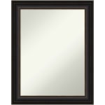 Amanti Art Non-Beveled Rectangle Framed Bathroom Wall Mirror, 28-1/2in x 22-1/2in, Trio Oil-Rubbed Bronze