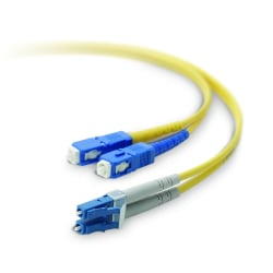 Belkin Fiber Optic Duplex Patch Cable - LC Male - SC Male - 164.04ft - Yellow