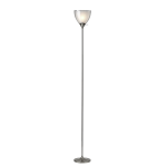 Adesso Presley Torchiere, 72inH, Clear Shade/Polished Nickel Base