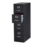 WorkPro 25inD Vertical 4-Drawer File Cabinet, Black