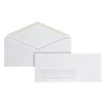 Office Depot Brand Envelopes, Left Window, 3-7/8in x 8-7/8in, Gummed Seal, White, Box Of 500