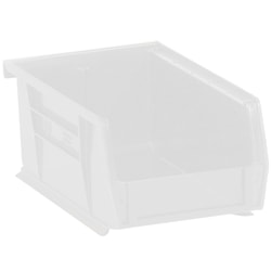 Partners Brand Plastic Stack & Hang Bin Boxes, Small Size, 9 1/4in x 6in x 5in, Clear, Pack Of 12