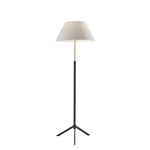 Adesso Harvey Floor Lamp, 59-1/4inH, White/Black/Brass