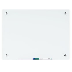 Bi-silque Dry-Erase Glass Board - 36in (3 ft) Width x 48in (4 ft) Height - White Glass Surface - Rectangle - Horizontal/Vertical - 1 Each