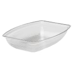 Cambro Camwear Rectangular Ribbed Bowls, 12 Qt, Clear, Pack Of 4 Bowls