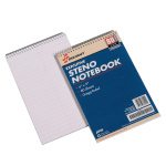 SKILCRAFT Steno Notebooks, 6in x 9in, Gregg Ruled, 80 Pages (40 Sheets), White/Blue, Pack Of 12 (AbilityOne 7530-00-223-7939)