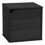 IRIS BAKU 14inH Modular Cube Storage Box With Door, Black