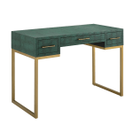 SEI Furniture Carabelle 2-Drawer Faux Alligator 43inW Writing Desk With Keyboard Tray, Emerald/Gold