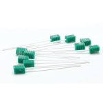 Medline DenTips Oral Swabsticks, Treated, Green, 10 Swabsticks Per Pack, Box Of 50 Packs, Case Of 2 Boxes