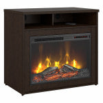 Bush Business Furniture Series C 32inW Electric Fireplace With Shelf, Mocha Cherry, Standard Delivery