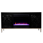 SEI Furniture Winsterly Color-Changing Fireplace, 29inH x 58inW x 15inD, Black/Champagne