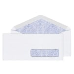 Office Depot Brand #10 Security Envelopes, Right Window, 4-1/8in x 9-1/2in, Gummed Seal, White, Box Of 500