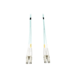 Eaton Tripp Lite Series 10Gb/40Gb/100Gb Duplex Multimode 50/125 OM3 LSZH Fiber Patch Cable (LC/LC), Aqua, 10M (32.8 ft.) - Patch cable - LC multi-mode (M) to LC multi-mode (M) - 10 m - fiber optic - duplex - 50 / 125 micron - OM3 - halogen-free - aqua