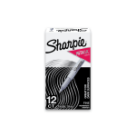 Sharpie Metallic Permanent Markers, Fine Point, Silver, 12 Count