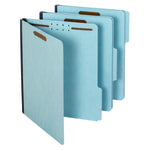 Pendaflex Pressboard Folders With Fasteners, 1/3 Cut, Letter Size, 30% Recycled, Blue, Pack Of 25