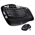 Logitech MK550 Wireless Contoured Keyboard & Ambidextrous Mouse, Dark Silver