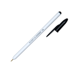 SKILCRAFT Ballpoint Pens, Fine Point, White Barrel, Black Ink, Box Of 12 (AbilityOne)