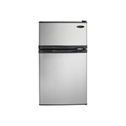 Danby Designer Dual Door Compact Fridge with Freezer - 3.10 ftÃƒâ€šÃ‚Â³ - Reversible - 2.23 ftÃƒâ€šÃ‚Â³ Net Refrigerator Capacity - 0.87 ftÃƒâ€šÃ‚Â³ Net Freezer Capacity - 319 kWh per Year - Stainless - Smooth