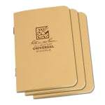 Rite in the Rain All-Weather Stapled Notebooks, 4-5/8in x 7in, Tan, 3 Notebooks Per Pack, Set Of 6 Packs