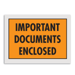 Tape Logic "Important Documents Enclosed" Envelopes, Full Face, 5 1/4in x 7 1/2in, Orange, Pack Of 1,000