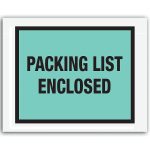 Tape Logic "Packing List Enclosed" Envelopes, Full Face 7in x 5 1/2in, Green, Pack Of 1,000