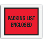 Tape Logic "Packing List Enclosed" Envelopes, Full Face 7in x 5 1/2in, Red, Pack Of 1,000