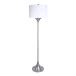 LumiSource Lenuxe Floor Lamp, 71inH, White/Brushed Nickel