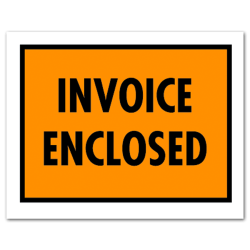 Tape Logic "Invoice Enclosed" Envelopes, Full Face, 7in x 5 1/2in, Orange, Pack Of 1,000