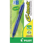 Pilot G-Knock BeGreen Gel Rollerball Pen, Fine Point, 0.7 mm, Blue Barrel, Blue Ink, Pack Of 12