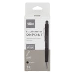 Office Depot Brand Soft-Grip Retractable Ballpoint Pens, Medium Point, 1.0 mm, Black Barrel, Black Ink, Pack Of 12