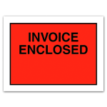 Tape Logic "Invoice Enclosed" Envelopes, Full Face, 4 1/2in x 6in, Red, Pack Of 1,000