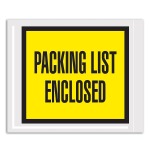 Tape Logic Brand "Packing List Enclosed" Envelopes, Full Face, 4 1/2in x 5 1/2in, Yellow, Pack Of 1,000