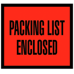 Tape Logic "Packing List Enclosed" Envelopes, Full Face, 4 1/2in x 5 1/2in, Red, Pack Of 1,000