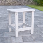 Flash Furniture Charlestown All-Weather Adirondack Side Table, 18-1/4inH x 18-3/4inW x 15inD, White