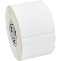 Zebra Z-Perform 2000T - Paper - smooth - permanent acrylic adhesive - perforated - bright white - 4 in x 3 in 8000 label(s) (4 roll(s) x 2000) labels - for Zebra 110, 140, 220, Z4Mplus, Z6MPlus, ZM400, ZM600; Xi Series 140, 170; Z Series ZM600