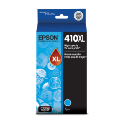 Epson 410XL Claria Premium High-Yield Cyan Ink Cartridge, T410XL220-S