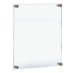 Azar Displays Graphic-Size Acrylic Vertical/Horizontal Standoff Sign Holder, 17in x 22in, Clear