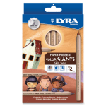 Lyra Color-Giants Skin-Tone Pencils, 6.3 mm Lead, Assorted Colors, Pack Of 12