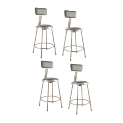 LumiSource Diana Counter Stools, Walnut/Gray, Set Of 2 Stools