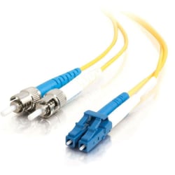 C2G 30m LC-ST 9/125 OS1 Duplex Single-Mode PVC Fiber Optic Cable (USA-Made) - Yellow - Patch cable - LC single-mode (M) to ST single-mode (M) - 30 m - fiber optic - duplex - 9 / 125 micron - OS1 - yellow