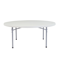 National Public Seating Blow-Molded Folding Table, Round, 71inW x 71inD, Light Gray/Gray